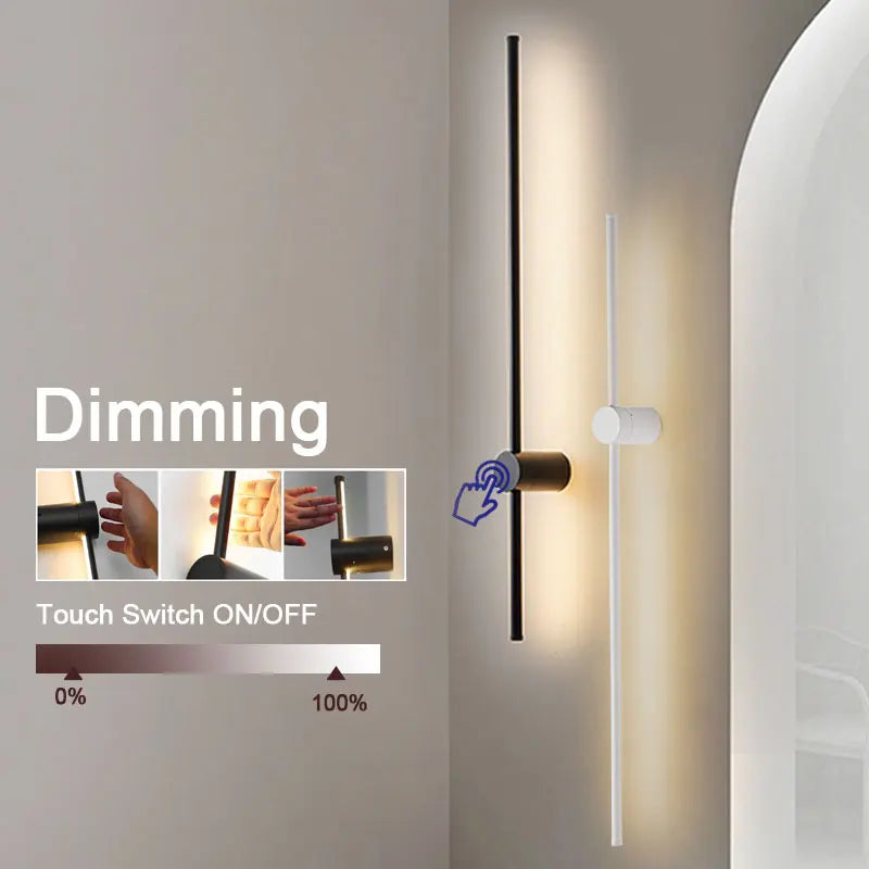 Touch Dimming LED Wall Lights - Modern Illumination for Bedroom, Living Room, and More