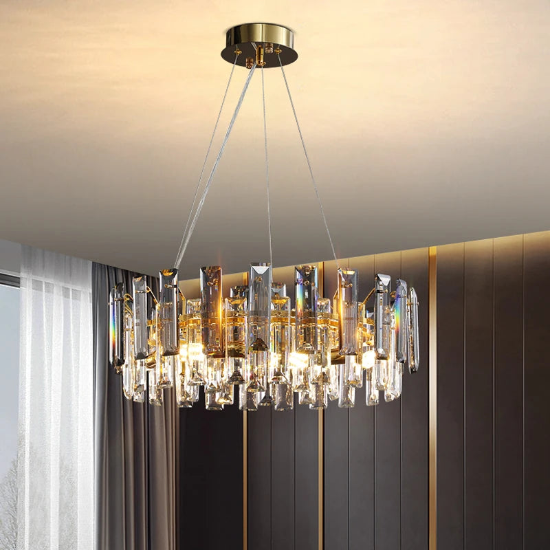 Krystal LED Chandelier – Modern Plating Lamps for Living Room, Bedroom, and Kitchen