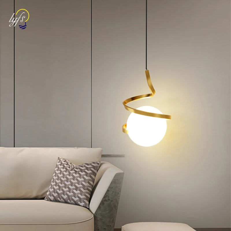 Nordic LED Pendant Lights - Modern Indoor Glass Hanging Lamp