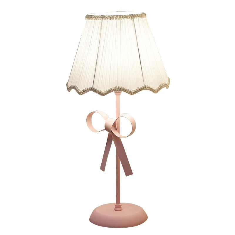 Modern Bow-Knot Table Lamp – European Pink Desk Lamp for Living Room, Bedroom, Study, Wedding, and Home Decor