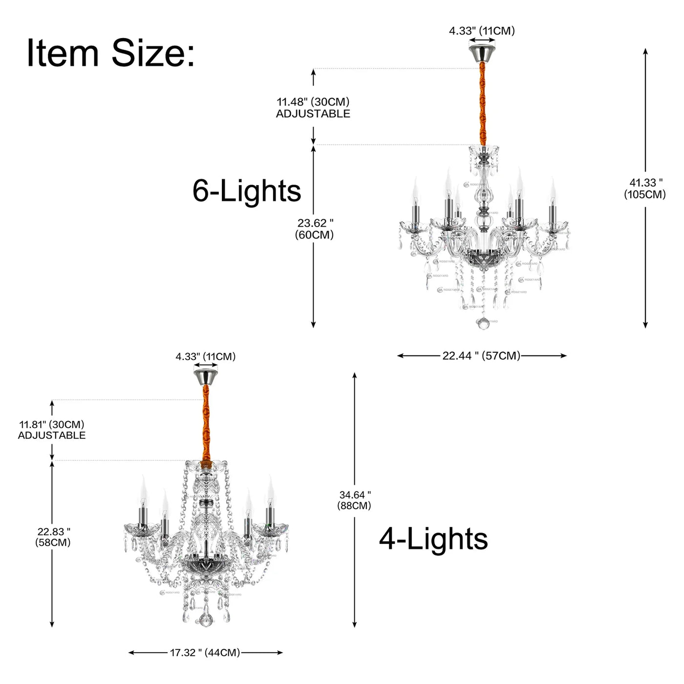 Ridgeyard Modern Luxury Crystal Chandelier: Exquisite Lighting for Every Space