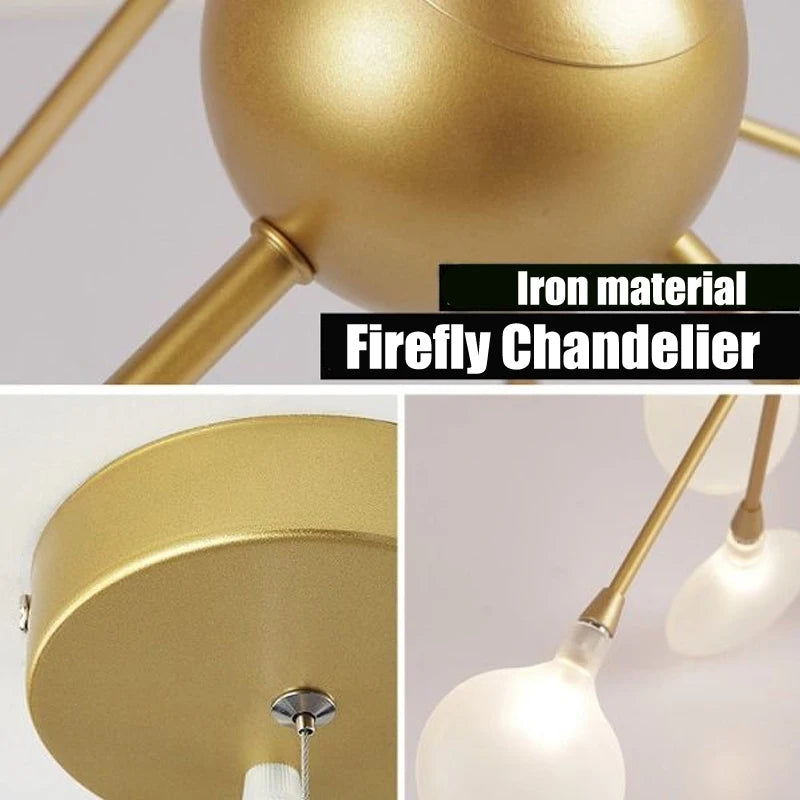 Nordic Modern Firefly Ceiling Chandelier: Illuminate Your Space with Elegance and Style