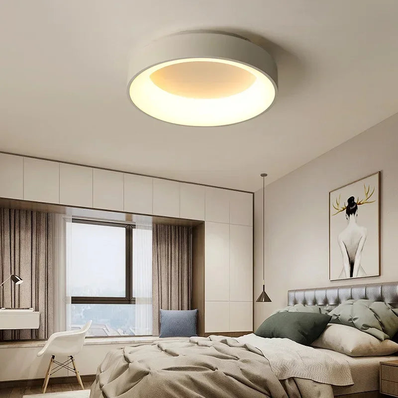 Modern Nordic LED Ceiling Light - Round Simple Lamp for Living Room, Bedroom, Study, and Restaurant