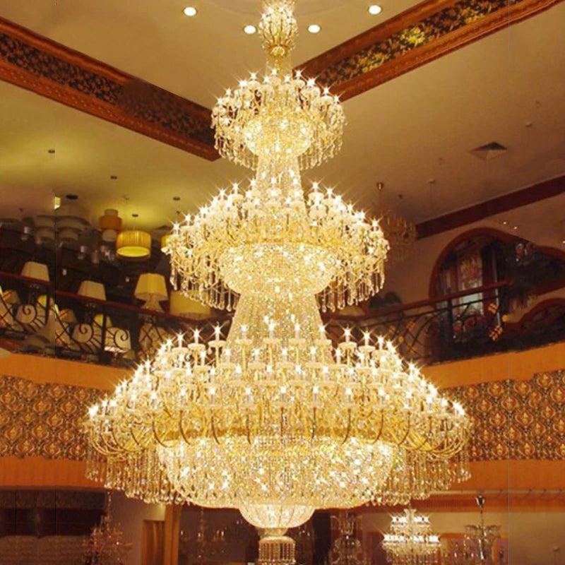 Exquisite Custom-Made Traditional Large Crystal Candle Chandelier for Luxury Hospitality and Residential Settings