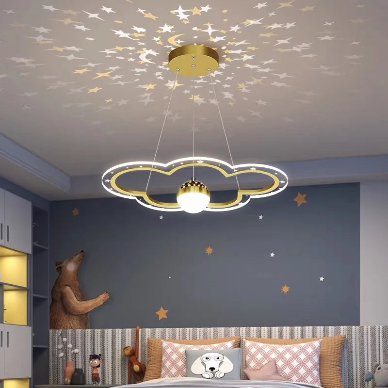 Modern LED Chandelier - Cloud Flower Shape for Kid's Bedroom and Study Hall