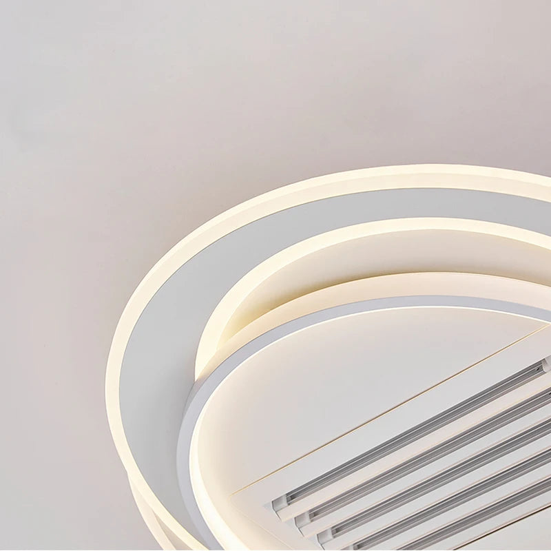 Intelligent Frequency Converter Invisible Bedroom Ceiling Fans Lamp - Full Spectrum Modern Simple Living Room Bladeless Fan Lamp