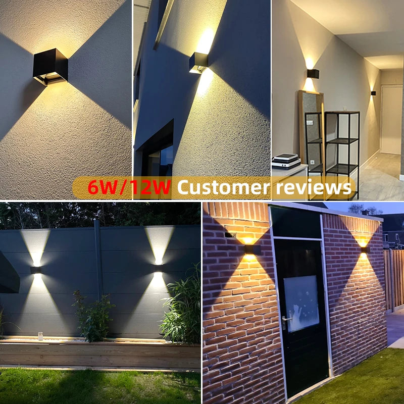 Contemporary Aluminum LED Wall Lamp - Waterproof IP65 Outdoor/Indoor Wall Light