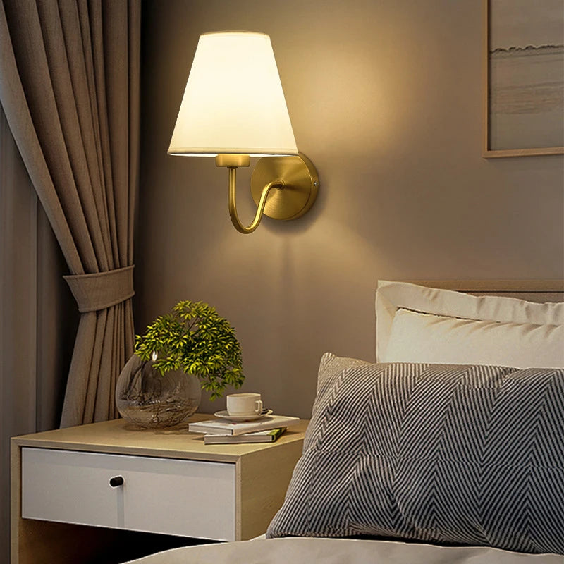 American Modern Gold Fabric Cloth Wall Lamp: A Stylish Touch for Any Room