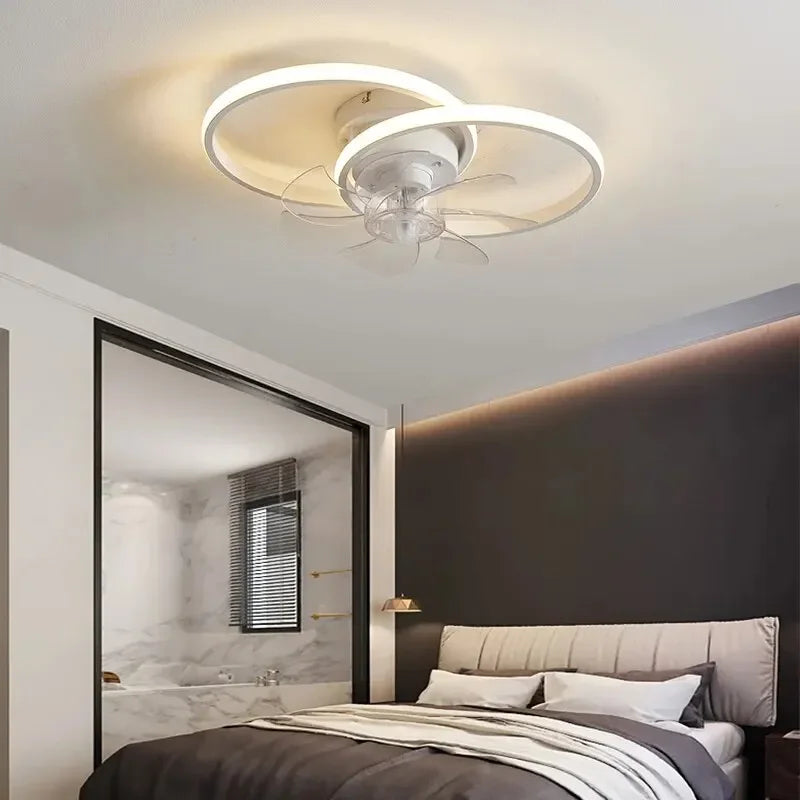 Intelligent Variable Frequency Dimming Ceiling Fan Light with LED - Remote Control and APP Control