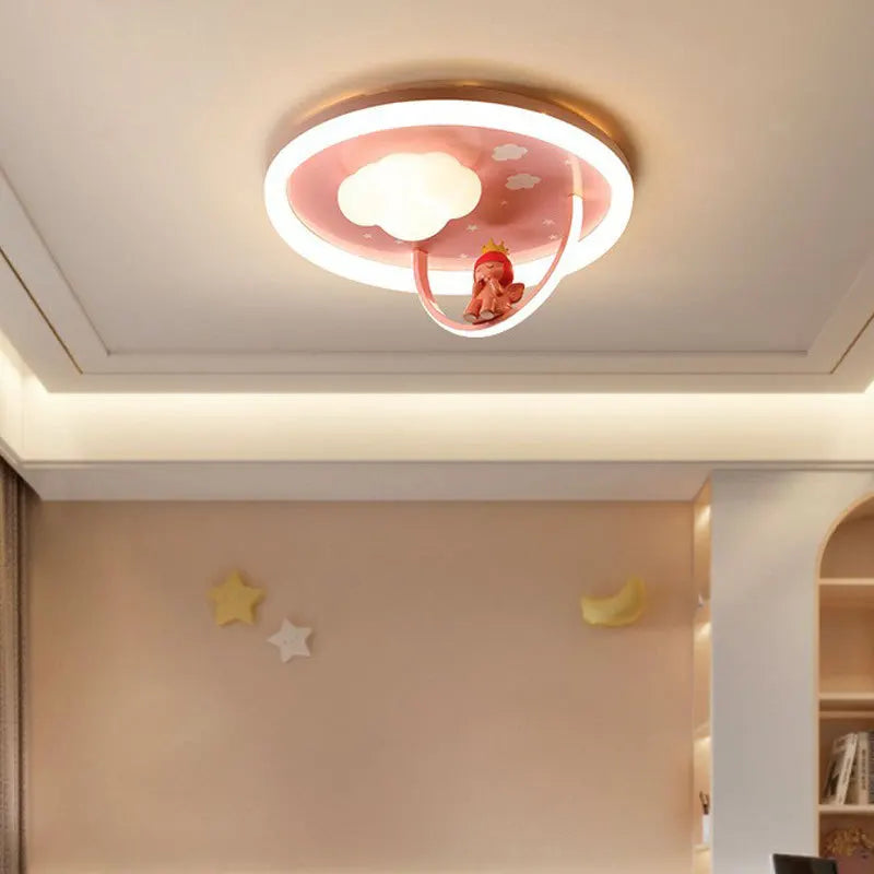 Ceiling Lights Kids Room - Astronaut Boy Girl Bedroom Dimming Princess Spaceman Rocket Rabbit Children's Lamp