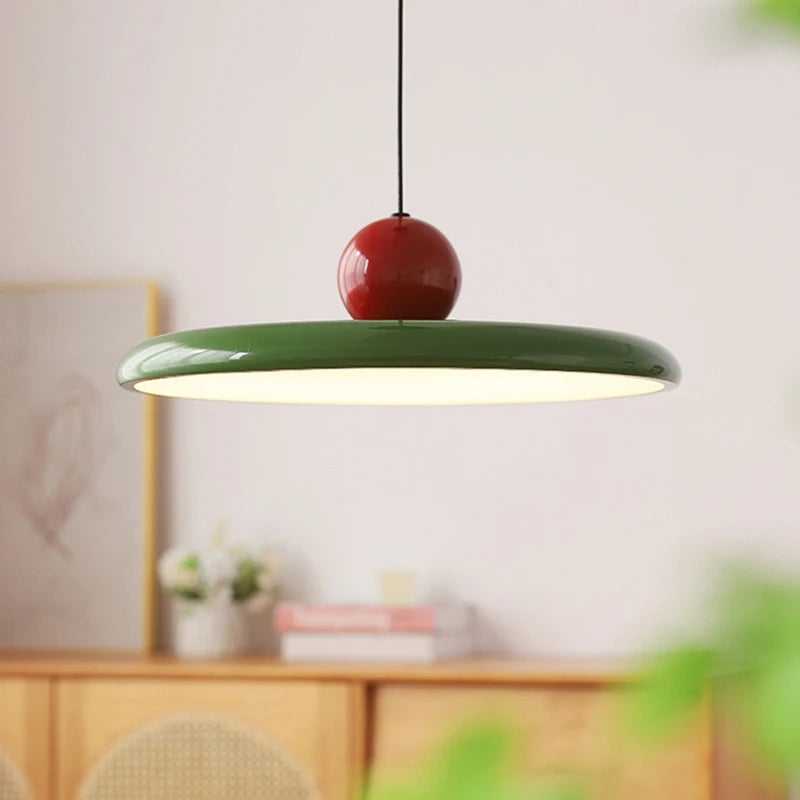 Nordic LED Pendant Light - Cream Wind Flying Saucer Lamps for Living Room, Bedroom, Bedsides, Restaurant, Hotel Interior Illumination