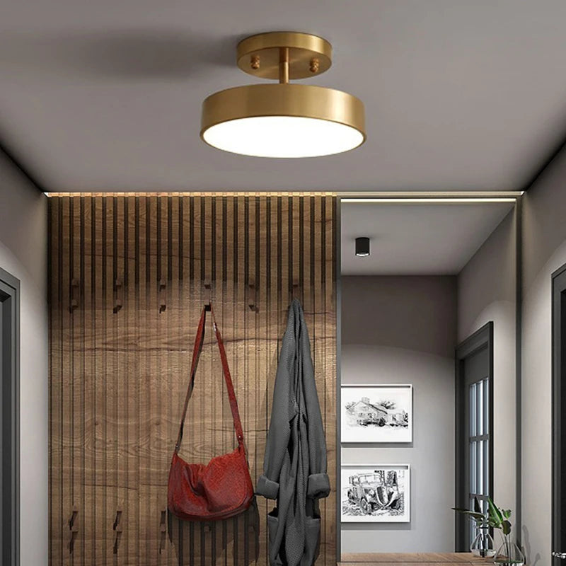 Modern LED Ceiling Light - Stylish Copper Lamp for Bedroom, Living Room, and More