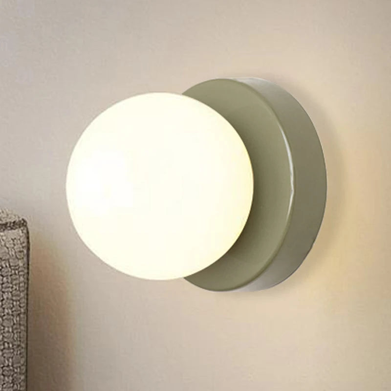 Nordic LED Glass Wall Lamp - Minimalist G9 Base Orb Sconce for Bedroom, Study, Hallway