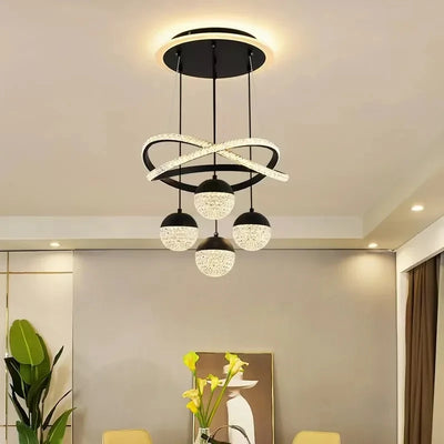 Contemporary LED Ring Chandelier Pendant Light for Dining Room Living Room Bedroom Kitchen Interior