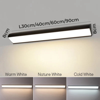 Motion Sensor LED Outdoor Wall Lamp - IP65 Waterproof Long Strip Corner Garden Sconce