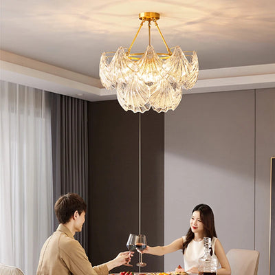 Luxury Modern Crystal Shell Chandelier for Dining Room Bedroom Living Room Ceiling Lamp