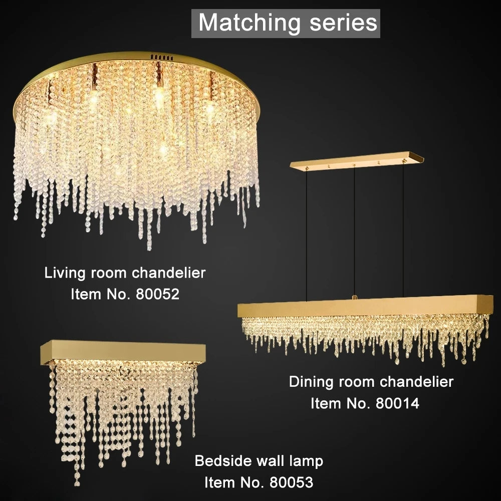 Contemporary LED Crystal Chandelier - Elegant Lighting Fixture for Luxury Dining and Home Decor