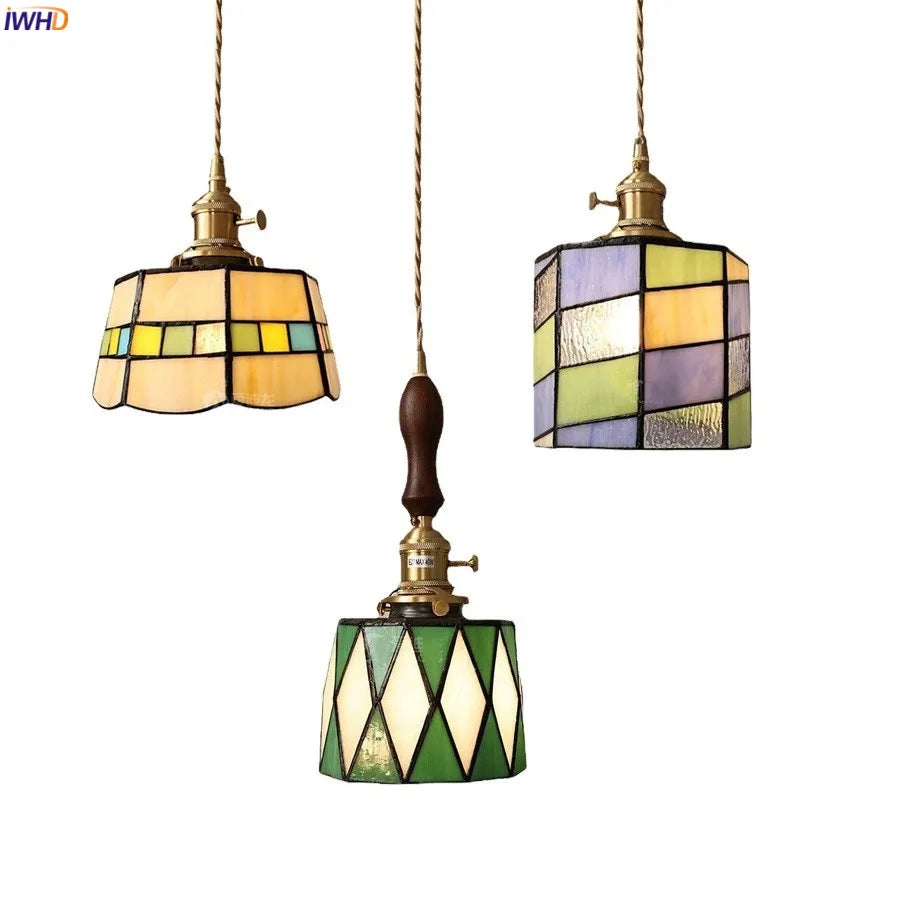 IWHD France Europe Style LED Pendant Light Fixture with Vintage Edison Bulb