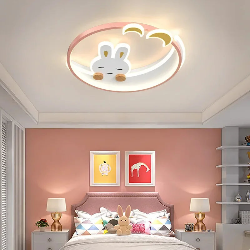 Nordic Cartoon Rabbit Design Ceiling Lamp