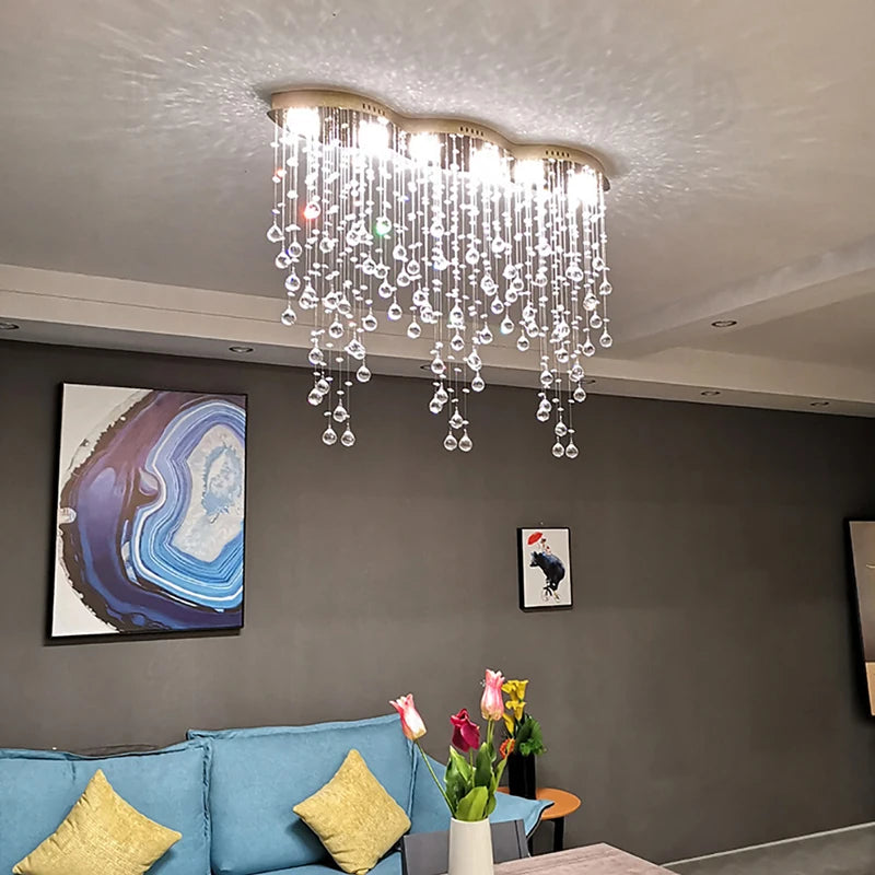 Luxury Pendant Crystal Ceiling Chandeliers - Home LED Lighting Fixture for Living Room and Dining Table