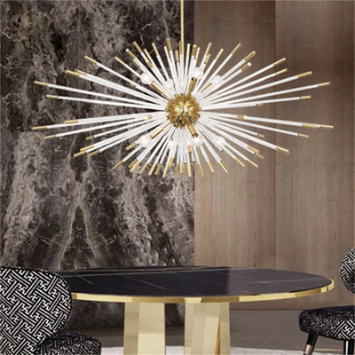 Crystal Dandelion Ceiling Chandelier - Luxury LED Hanging Lamp for Living Room, Hall, Restaurant