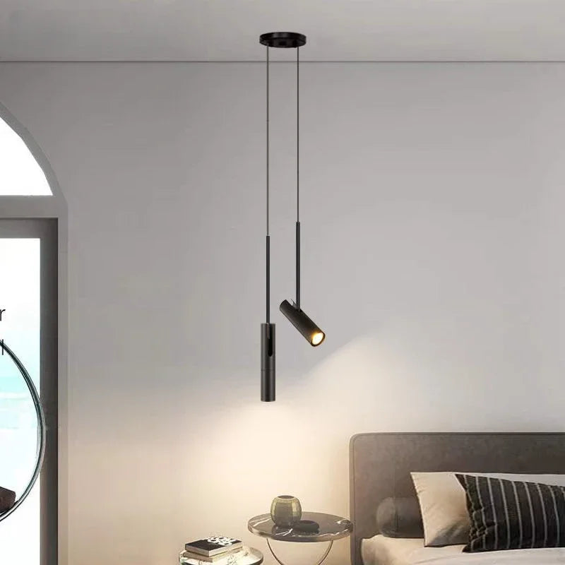 Minimalist LED Hanging Pendant Light: Stylish Black and Gold Chandelier for Bedroom, Dining Room, and Kitchen