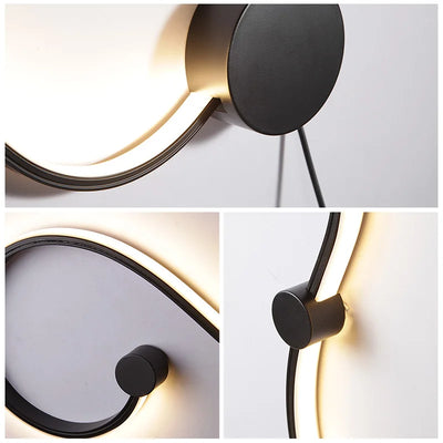 Modern RGB LED Wall Lamps | Black and White Bedroom Wall Lights for Home Decor