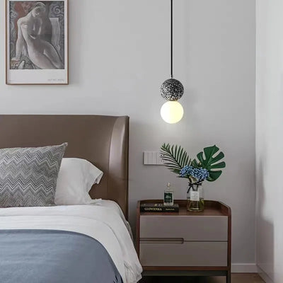 Nordic Balls Pendant Lights - Stylish Wood, Glass, and Concrete Hanging Lamp for Bedroom, Kitchen Island, and Dining Area