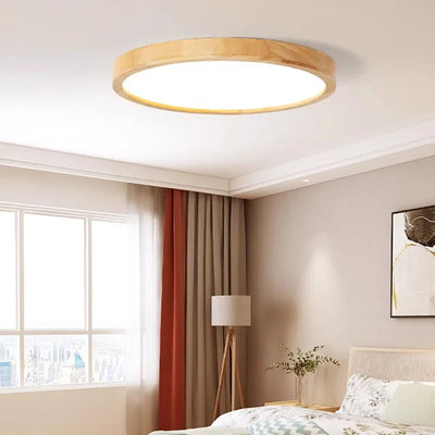 Nordic Ultra-thin LED Wooden Ceiling Lights - Modern Elegance for Every Room