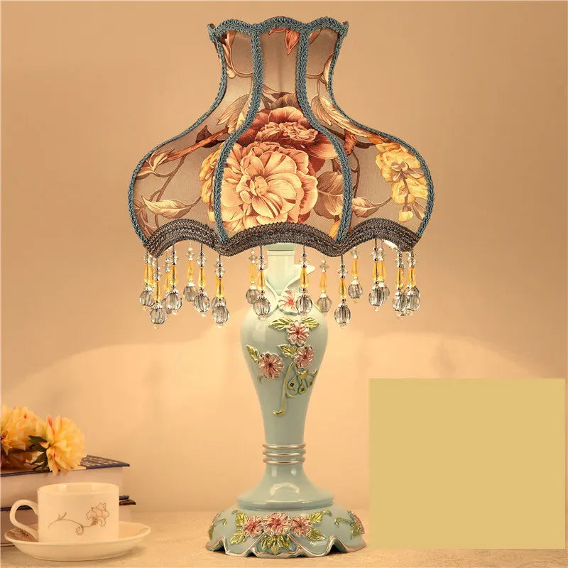 European Style Table Lamp for Bedroom Bedside, Hotel, Wedding Room, Garden, Palace Decor