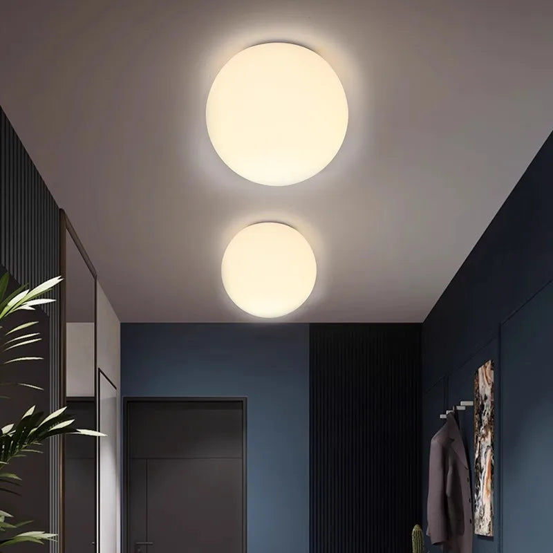 LED Ceiling Light Glass White Ball