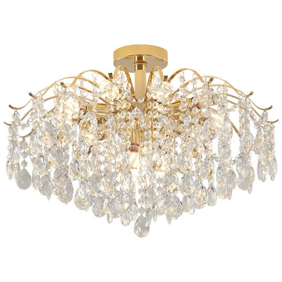 Modern Crystal Luxury LED Lights Chandelier - Elegant Ceiling Pendant Lamp for Living Room, Bedroom, and Home Decoration