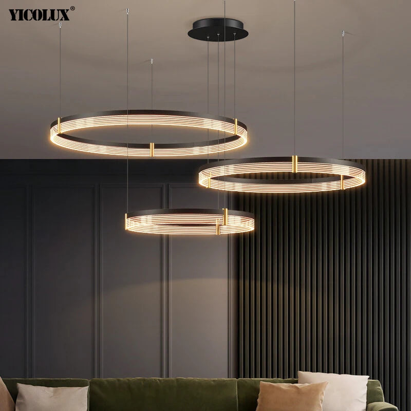 Modern LED Chandelier Lights - Dimmable Pendant Lamps for Living Room, Dining Room, Bedroom, Hall, Bar