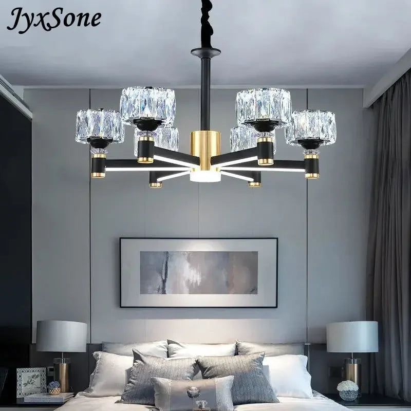 Modern Crystal Glass Ceiling Chandelier LED Pendant Lights – Decorative Lighting for Living Room, Bedroom, Kitchen, and Dining Room