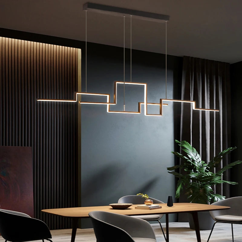 Nordic Geometry Black LED Chandelier