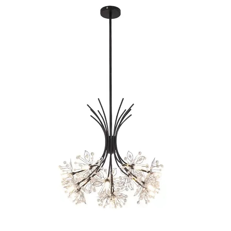 Modern Crystal Dandelion Chandelier LED Ceiling Light for Living Room, Dining Room, Household Decoration