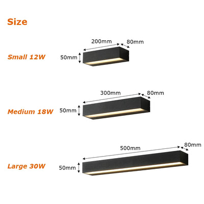 Outdoor Waterproof LED Wall Lamp - Strip Wall Lights for Porch Sign Lighting, Courtyard Garden Decor