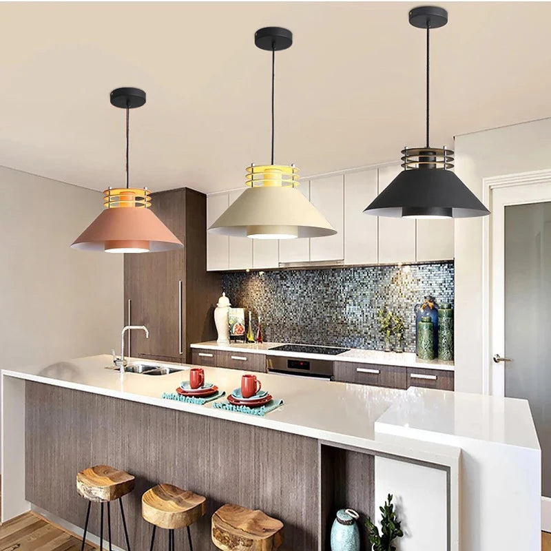 SANDYHA Nordic Macaron Pendant Lights Living Room Hang Lamp Luces Para Habitacion Colgante Techo Coffee Restaurant Light Kitchen