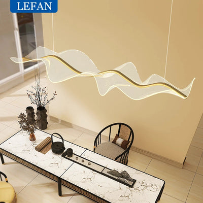 Nordic Creative LED Chandelier: Modern Wave Design for Stylish Illumination