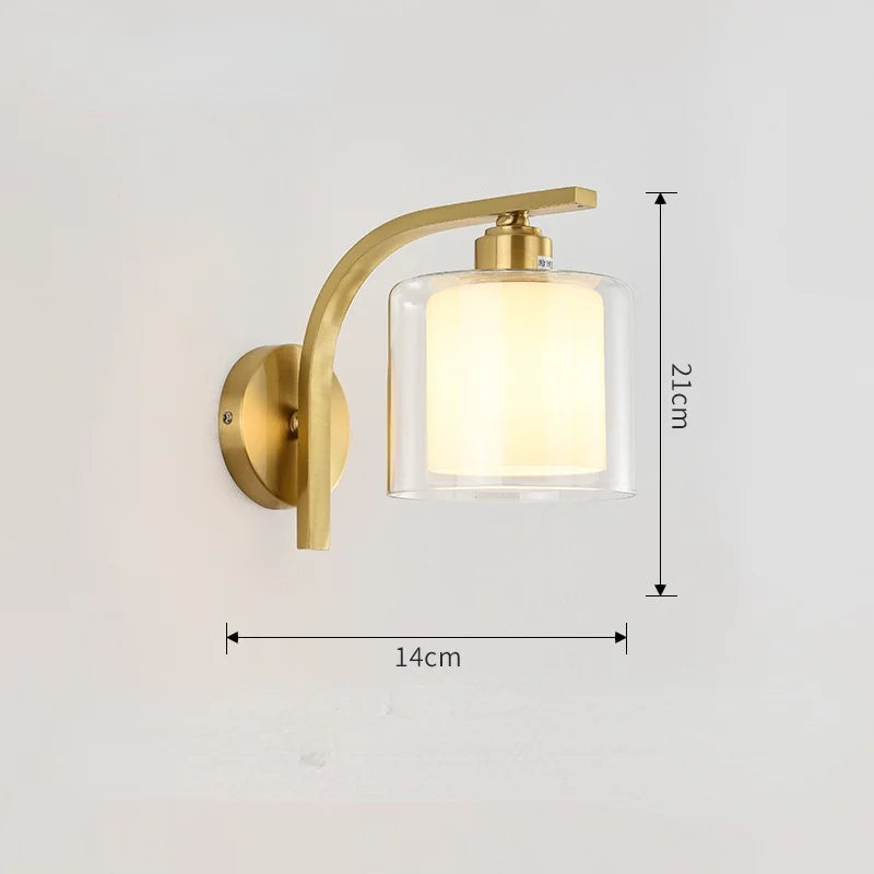 Modern LED Gold Glass Ball Wall Lamp for Indoor Lighting Decoration