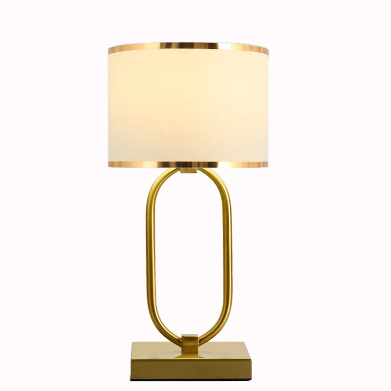 Luxurious European Cloth and Metal Table Lamp - Perfect for Study, Bedside, and Living Room Décor