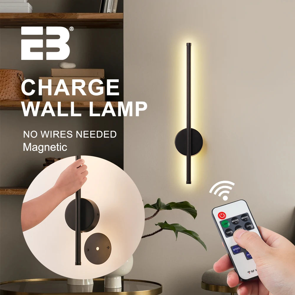 Rechargeable Wall Light - Modern LED Lamp with Dimming and Remote Control