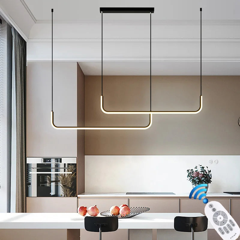 Modern Minimalist LED Ceiling Chandelier for Dining and Kitchen Spaces