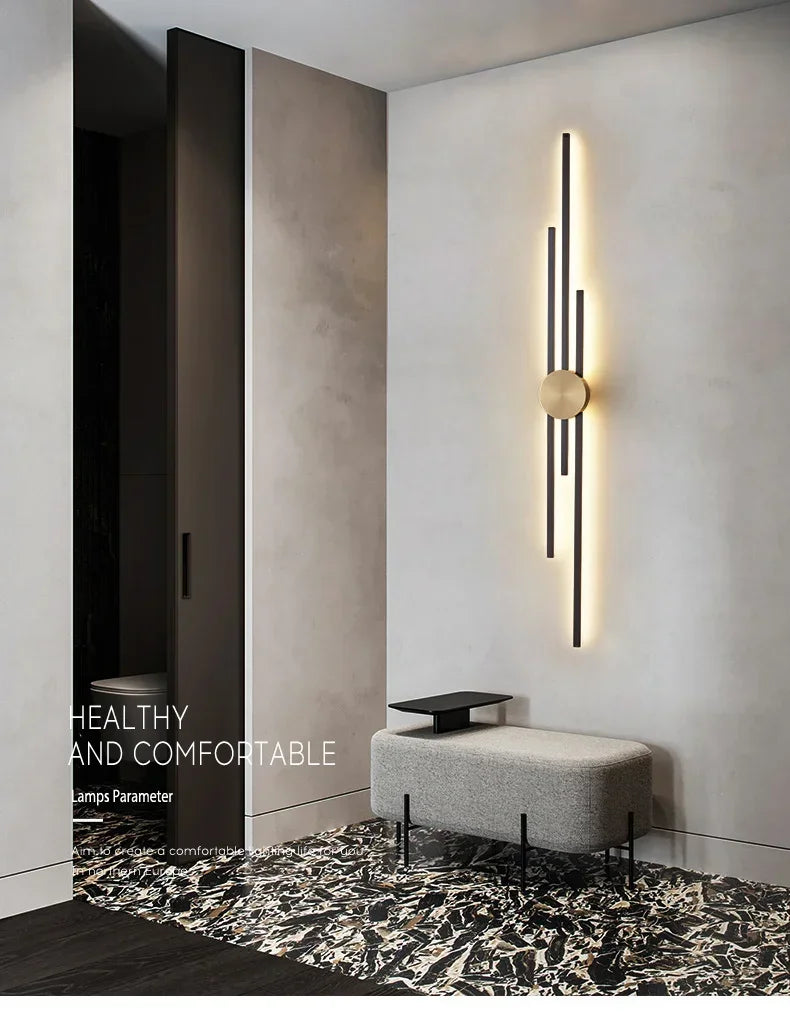 Light Luxury LED Bedside Wall Light - Contemporary Copper Wall Lamp for Bedroom, Living Room