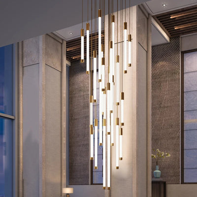 Modern LED Staircase Chandelier - Illuminate Your Living Spaces with Elegance