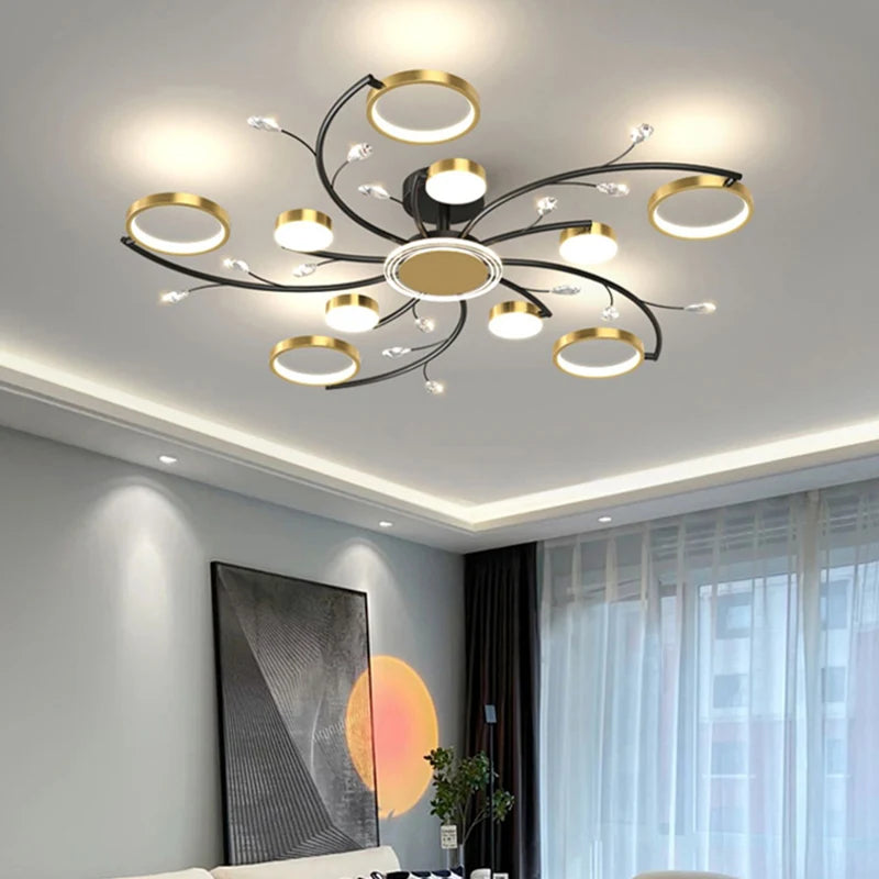 Modern LED Chandelier - Dimmable Lustre Ceiling Lamp for Living Room, Bedroom, Restaurant - Interior Lighting Fixture AC85-265V