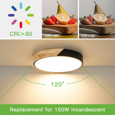 Ceiling Light LED Wood Round 30cm