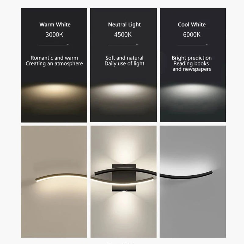 Modern LED Wall Lights for Bedroom Bedside - Up & Down Lighting Fixtures