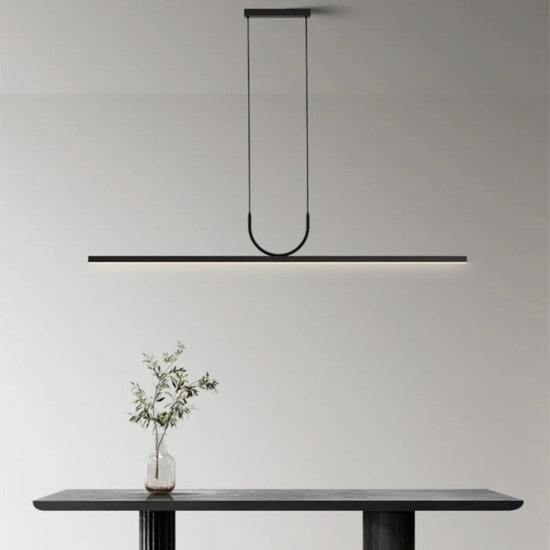 Modern LED Ceiling Chandelier - Sleek Black Pendant Lamp