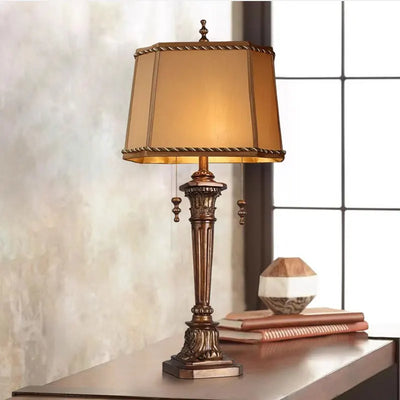 Large Neoclassical American Bedside Table Lamp – European Luxury Desk Lamp for Living Room, Retro Villa, and Hotel